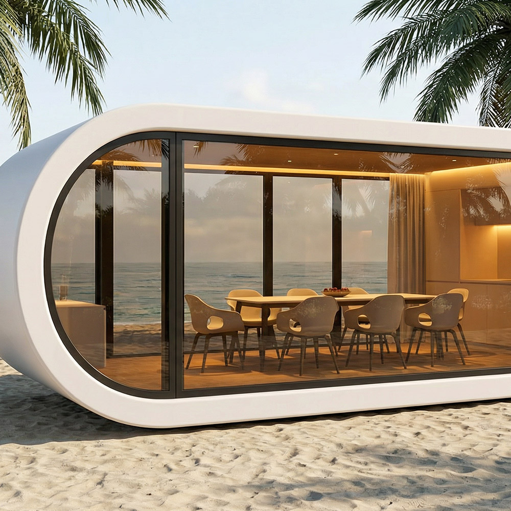 Apple Cabin Capsule แบบถอดได้ชั้นเดียวที่มีรูปทรงไม่สม่ำเสมอ
