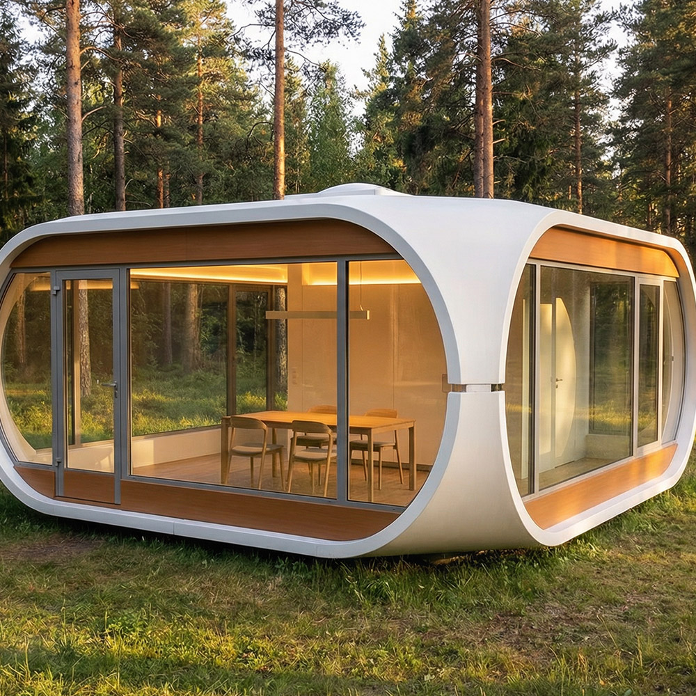 Apple Cabin Capsule แบบถอดได้ชั้นเดียวที่มีรูปทรงไม่สม่ำเสมอ