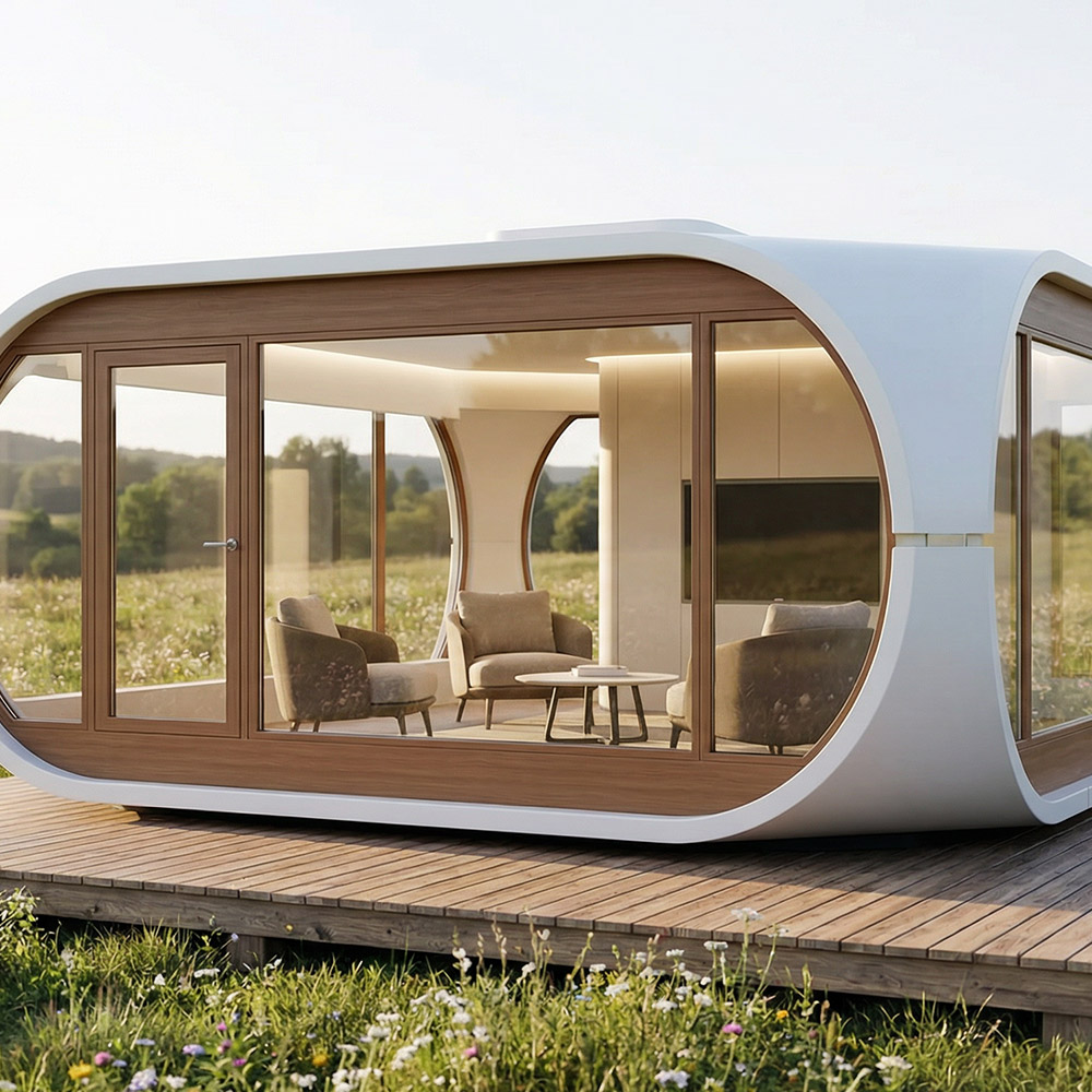 Apple Cabin Capsule แบบถอดได้ชั้นเดียวที่มีรูปทรงไม่สม่ำเสมอ