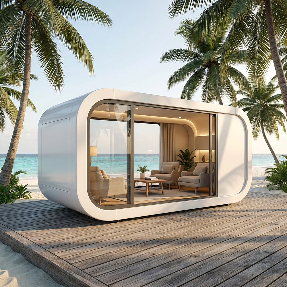 Apple Cabin Capsule แบบถอดได้ชั้นเดียวที่มีรูปทรงไม่สม่ำเสมอ
