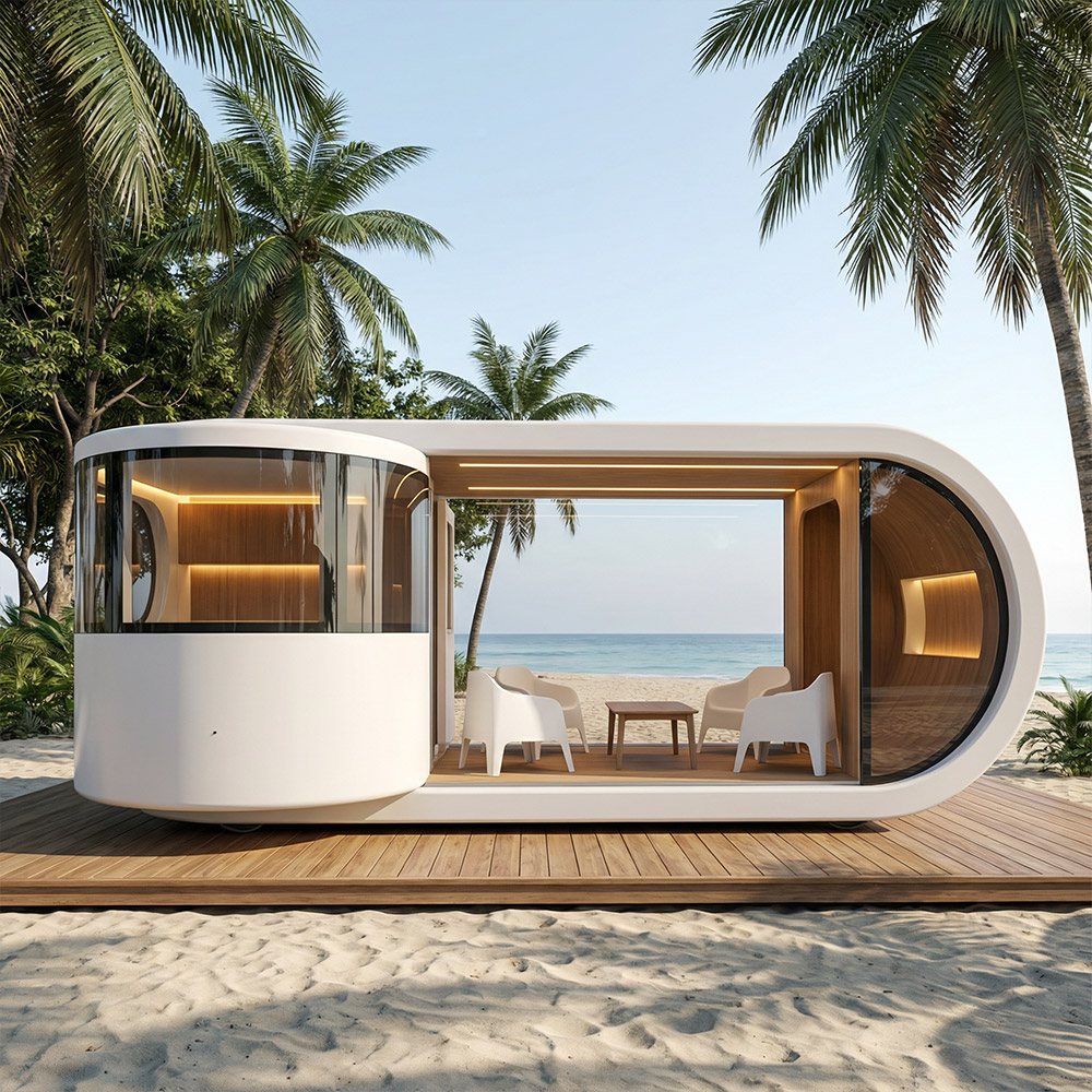 Apple Cabin Capsule แบบถอดได้ชั้นเดียวที่มีรูปทรงไม่สม่ำเสมอ