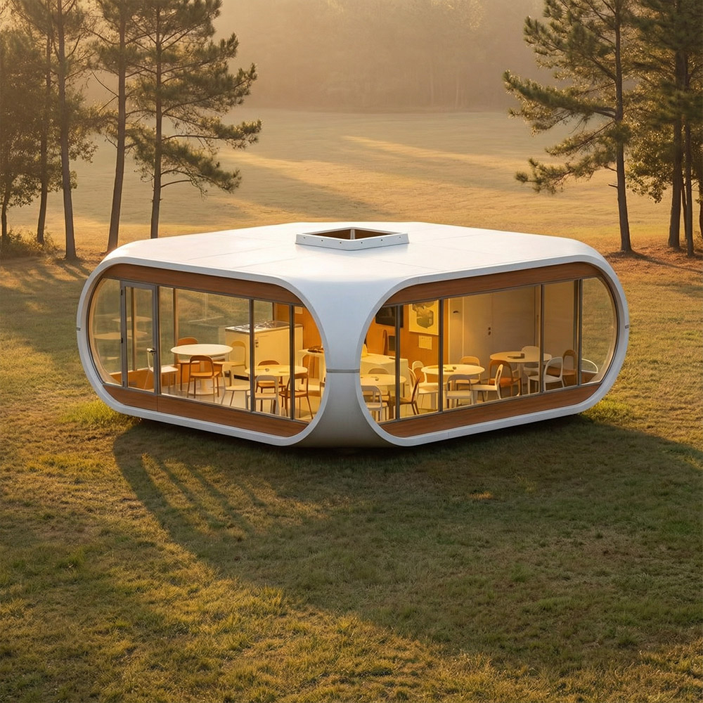 Apple Cabin Capsule แบบถอดได้ชั้นเดียวที่มีรูปทรงไม่สม่ำเสมอ