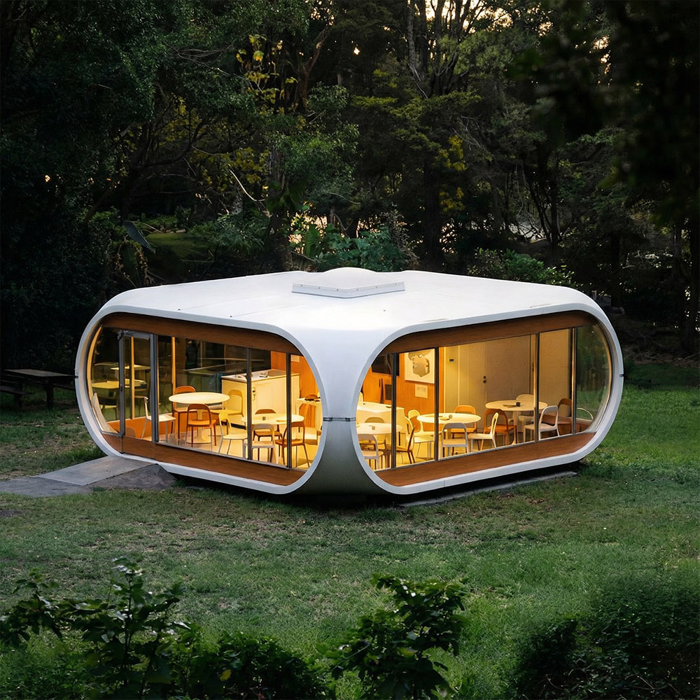 Apple Cabin Capsule แบบถอดได้ชั้นเดียวที่มีรูปทรงไม่สม่ำเสมอ