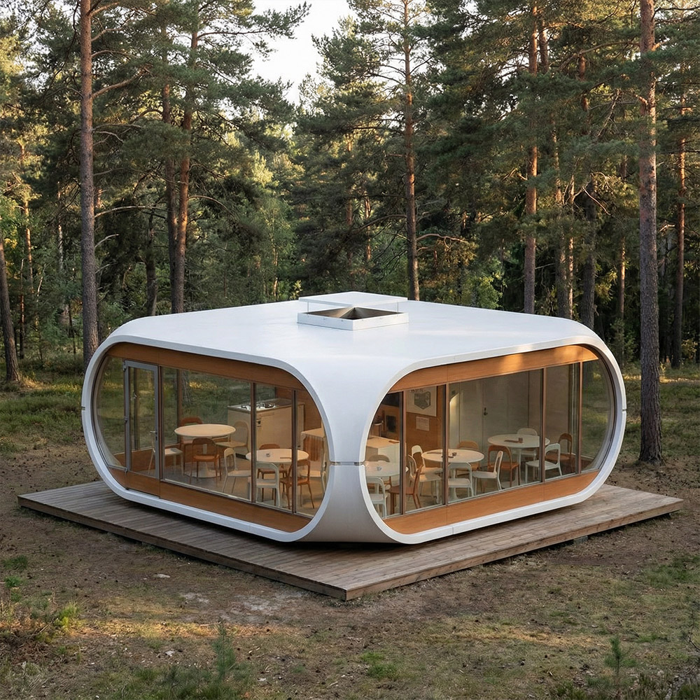Apple Cabin Capsule แบบถอดได้ชั้นเดียวที่มีรูปทรงไม่สม่ำเสมอ
