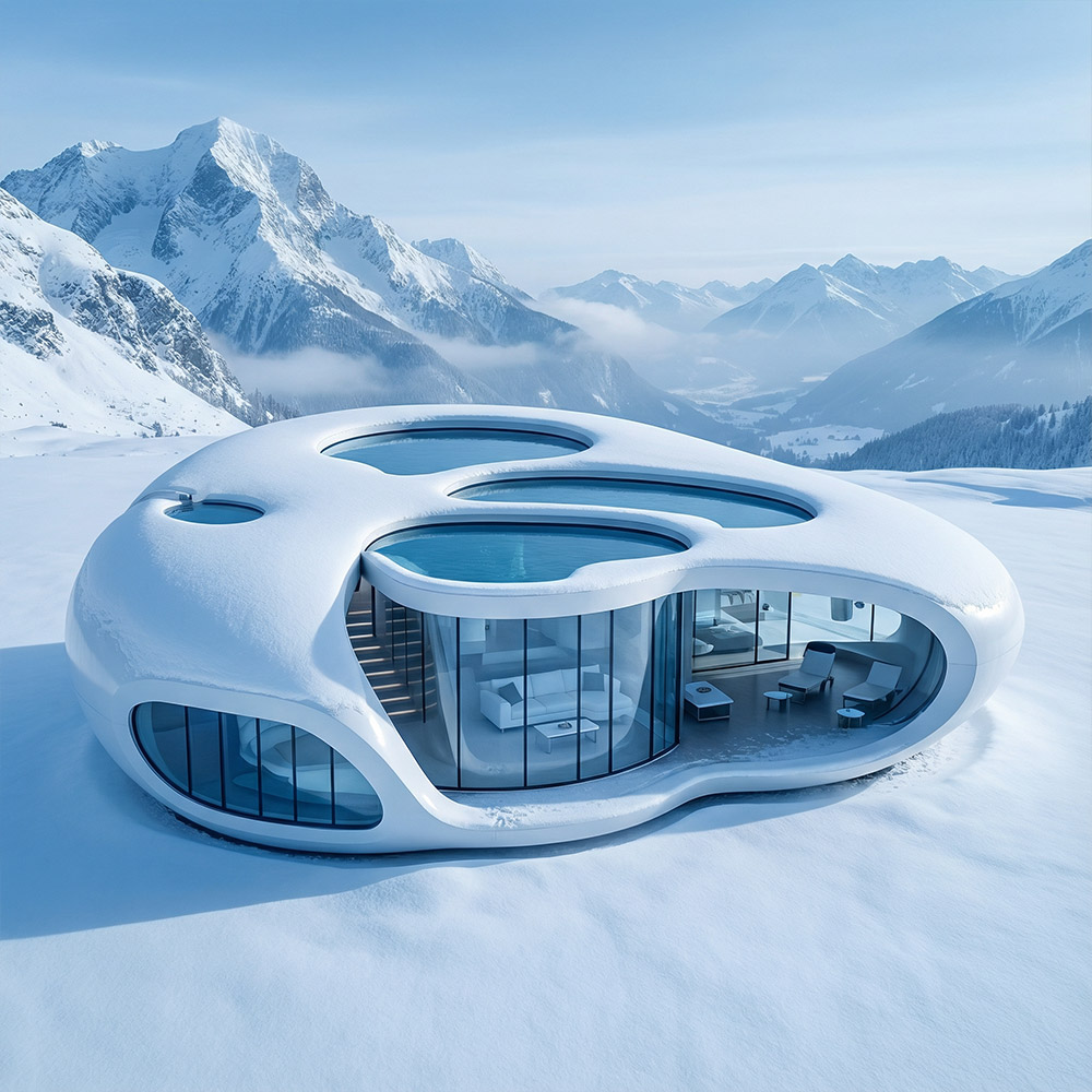 Apple Cabin Capsule แบบถอดได้ชั้นเดียวที่มีรูปทรงไม่สม่ำเสมอ