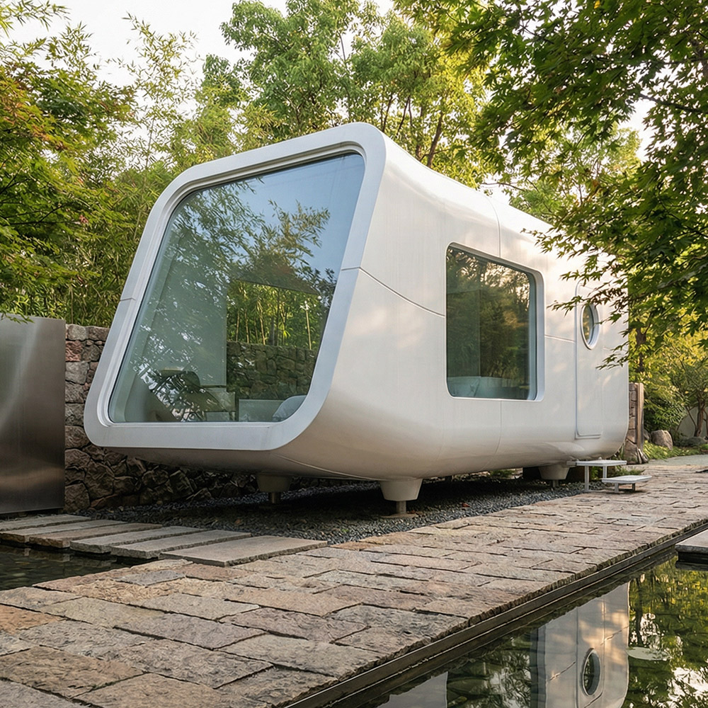 Apple Cabin Capsule แบบถอดได้ชั้นเดียวที่มีรูปทรงไม่สม่ำเสมอ
