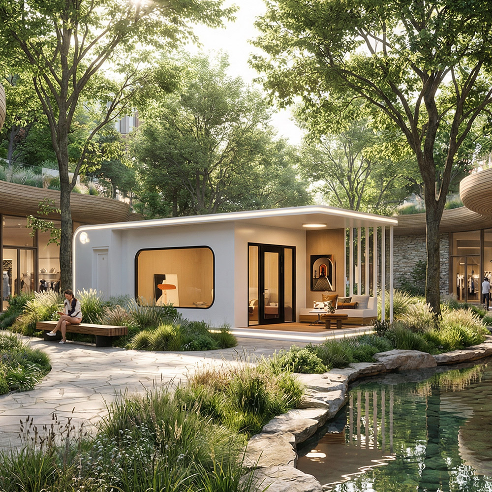 Apple Cabin Capsule แบบถอดได้ชั้นเดียวที่มีรูปทรงไม่สม่ำเสมอ