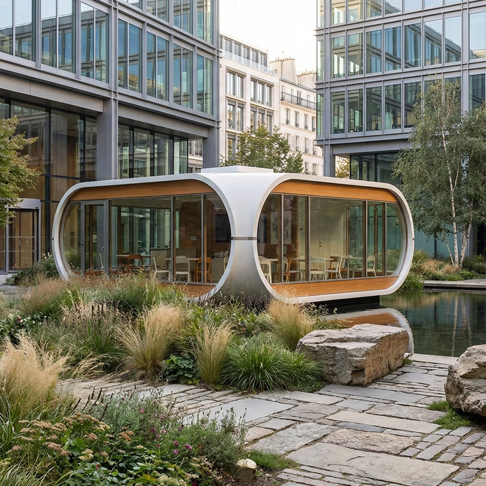 Apple Cabin Capsule แบบถอดได้ชั้นเดียวที่มีรูปทรงไม่สม่ำเสมอ