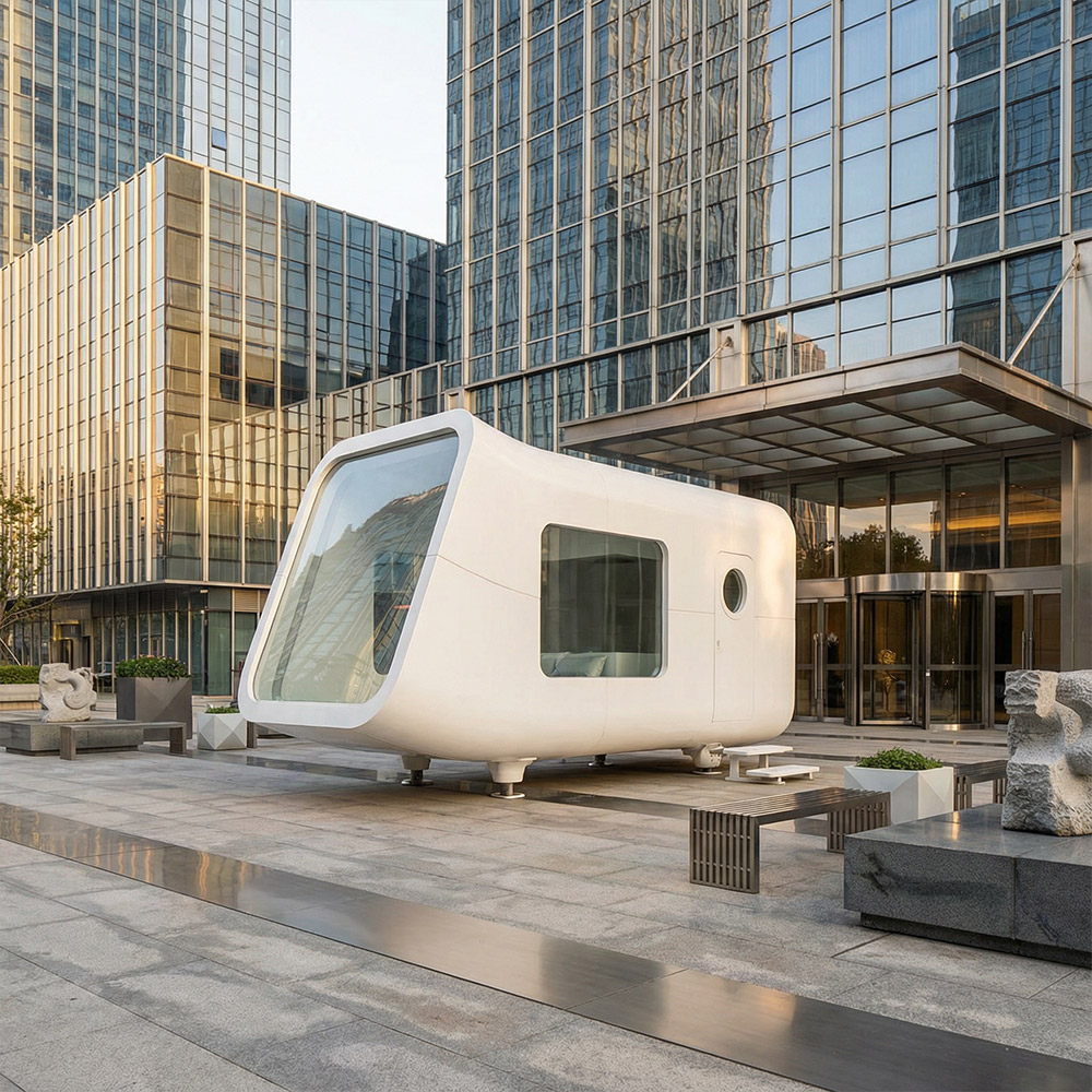 Apple Cabin Capsule แบบถอดได้ชั้นเดียวที่มีรูปทรงไม่สม่ำเสมอ