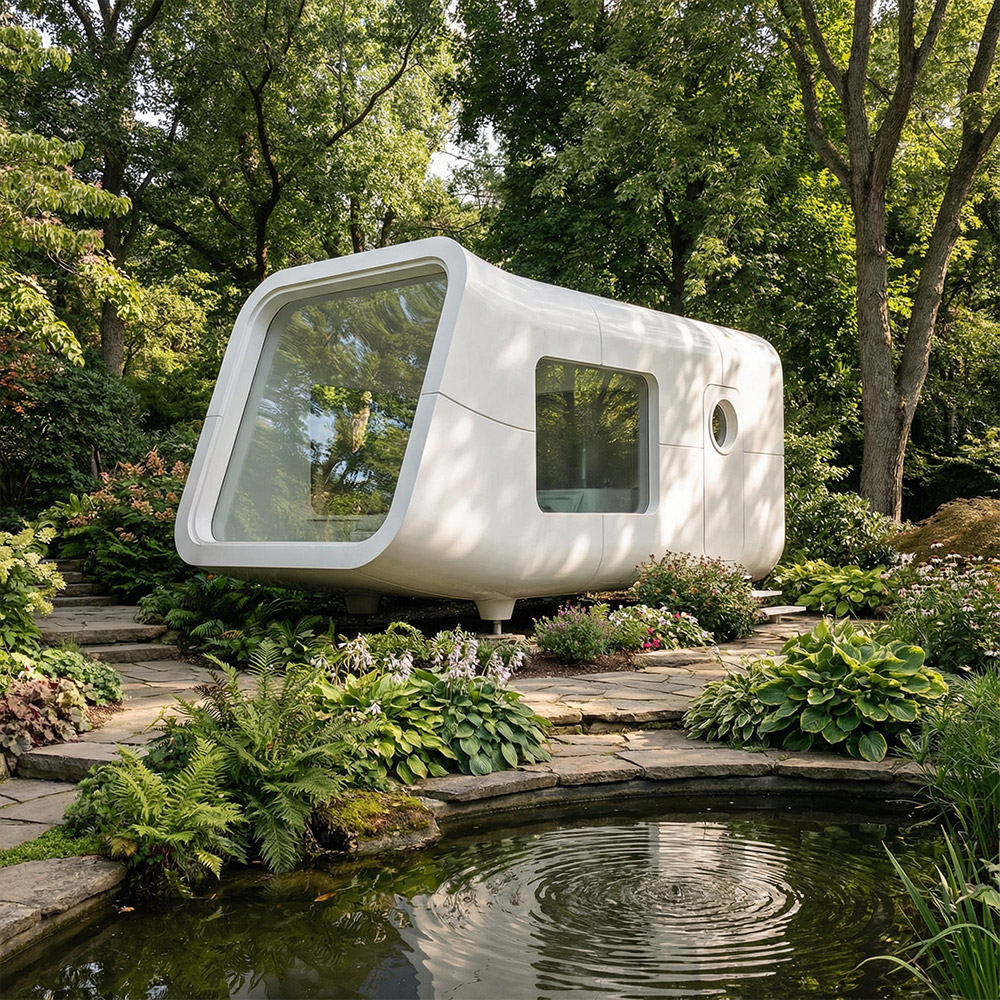 Apple Cabin Capsule แบบถอดได้ชั้นเดียวที่มีรูปทรงไม่สม่ำเสมอ